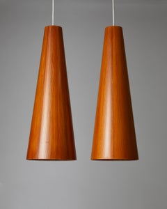 Pair of Ceiling Lamps Designed by Jörgen Wolff for Christian A. Wolf, Denmark