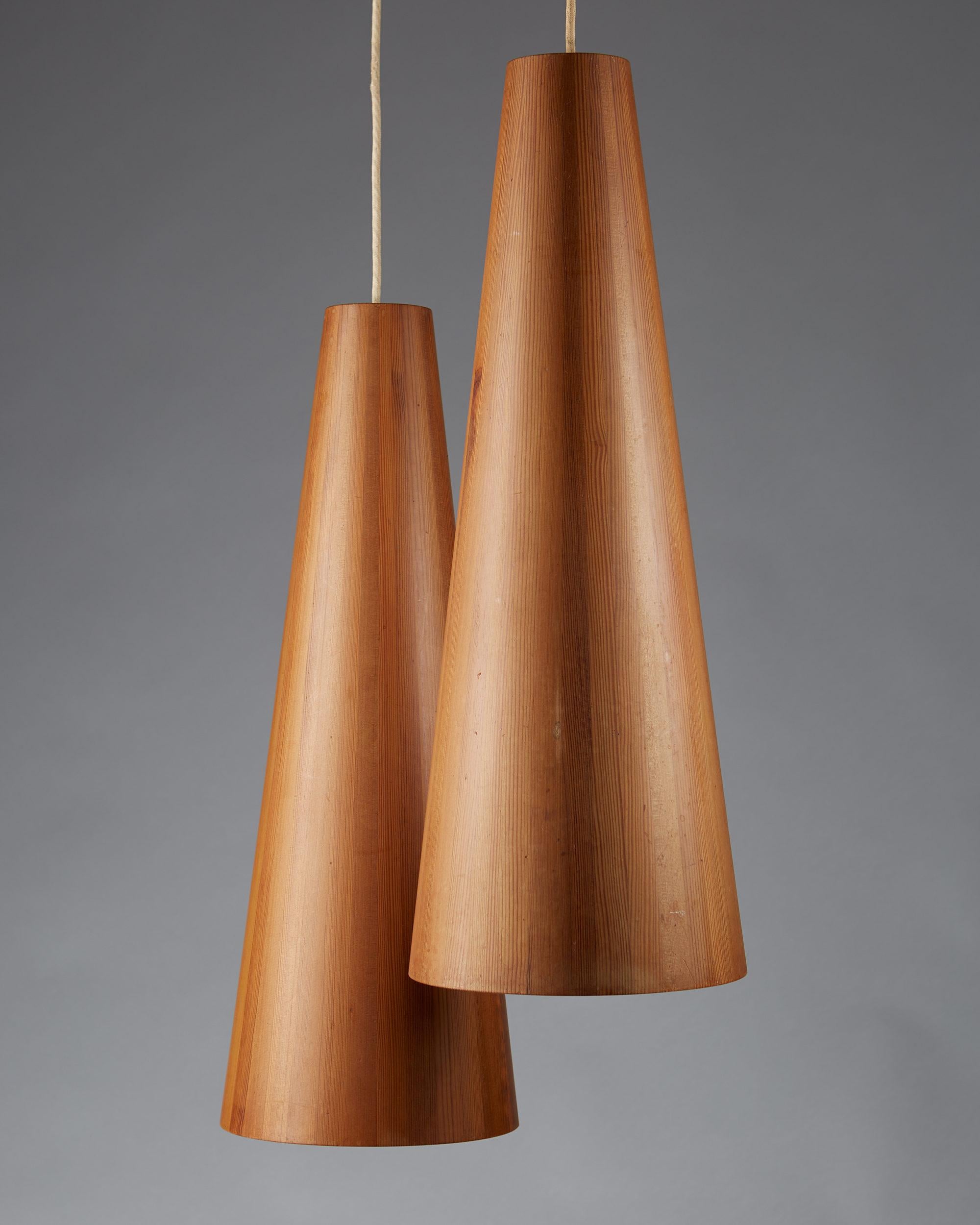Danish Pair of Ceiling Lamps Designed by Jörgen Wolff for Christian A. Wolff, Denmark