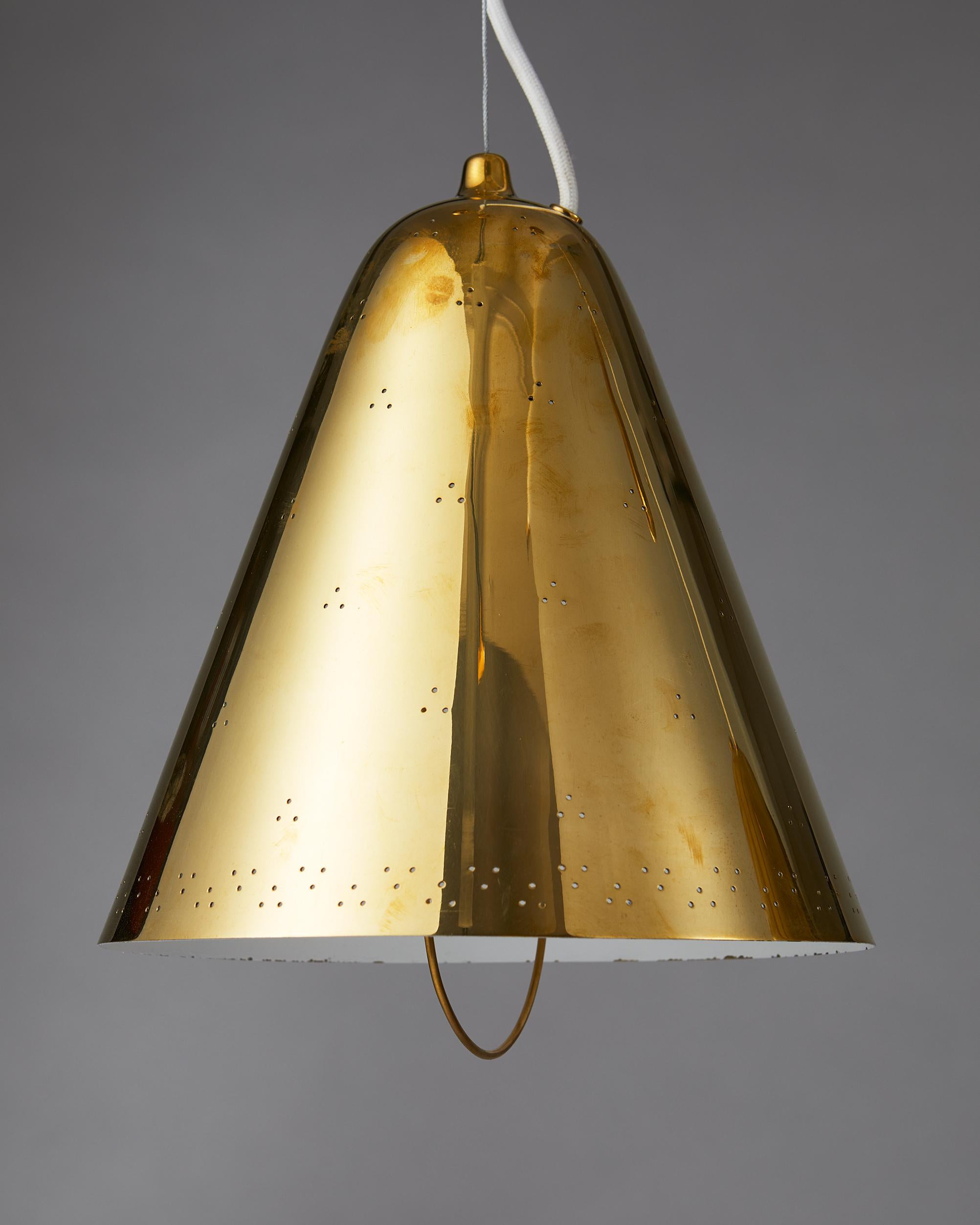 Mid-Century Modern Pair of Ceiling Lamps Designed by Paavo Tynell for Taito Oy, Finland, 1940