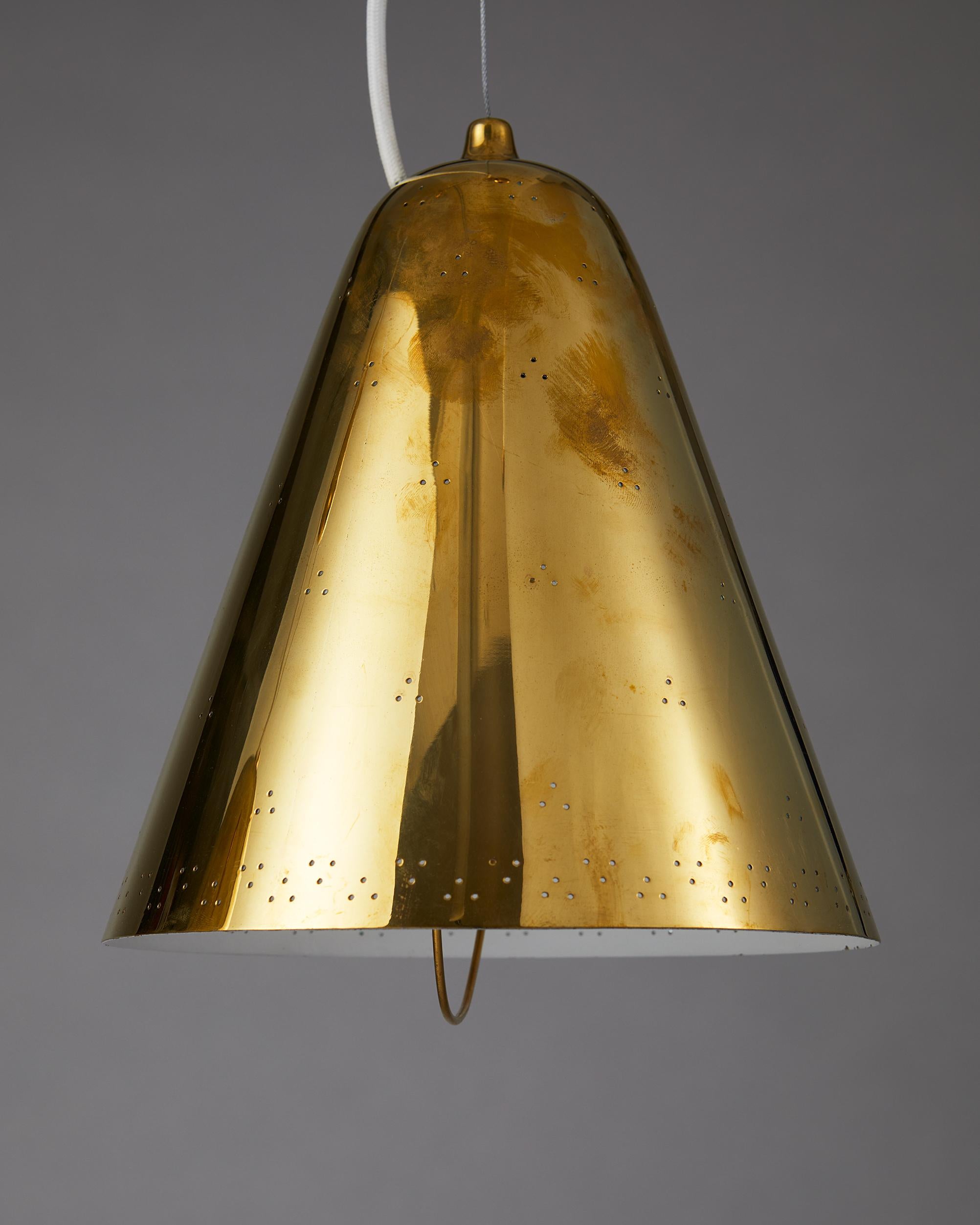 Finnish Pair of Ceiling Lamps Designed by Paavo Tynell for Taito Oy, Finland, 1940