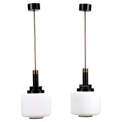 Pair of Ceiling Lamps Glass, Italy, 1960s Pair of Ceiling Lamps Glass, Italy, 1960s