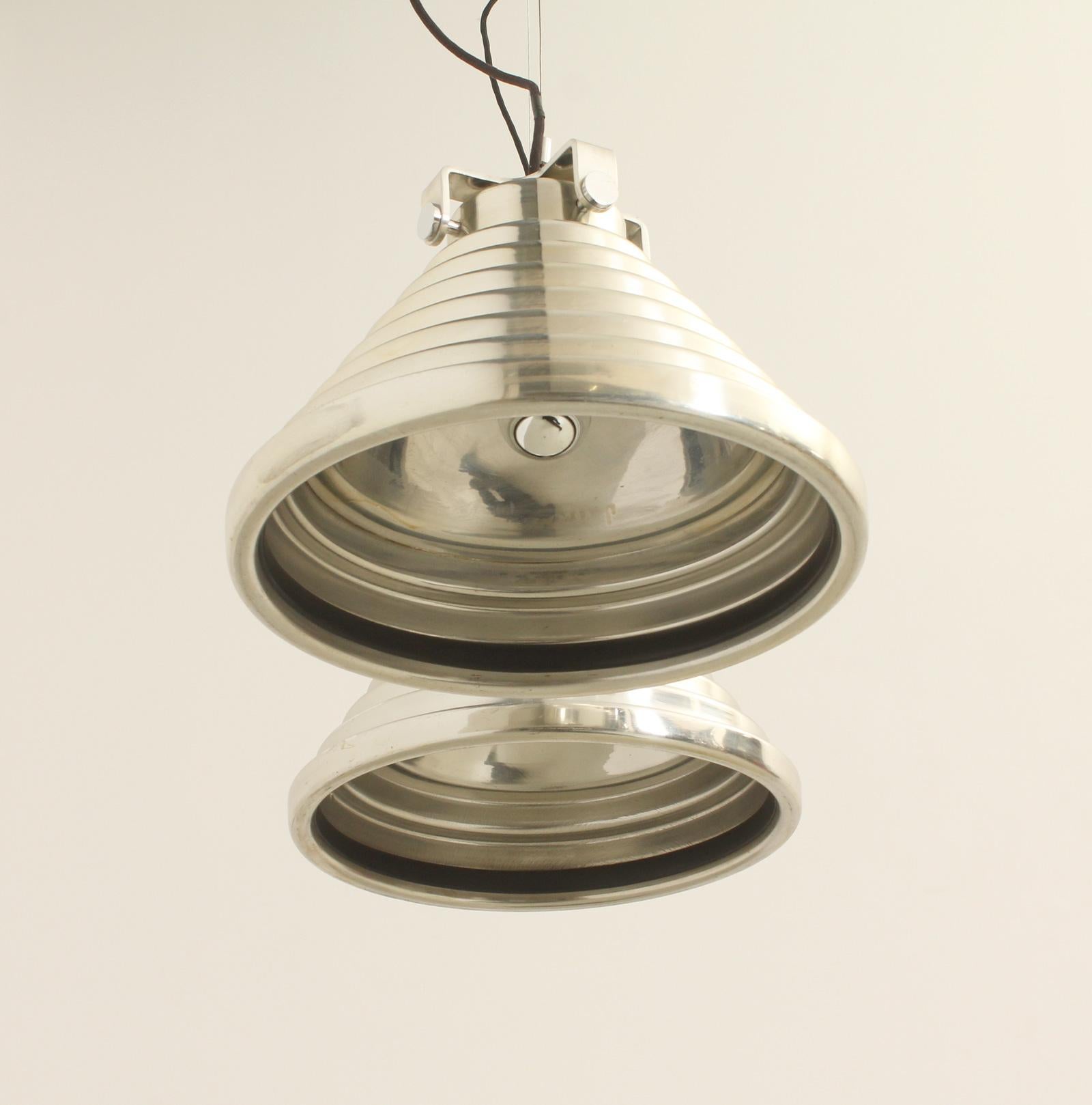 Coppia di lampade da soffitto in alluminio fuso di Antoni Bonamusa, Spagna, 1974 in vendita 7