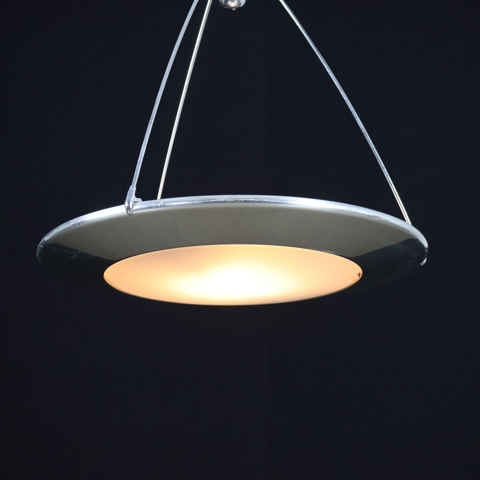 Mid-Century Modern Pair of Ceiling Lamps Mira Arteluce Aluminium Italy 1980s