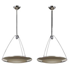 Pair of Ceiling Lamps Mira Arteluce Aluminium Italy 1980s
