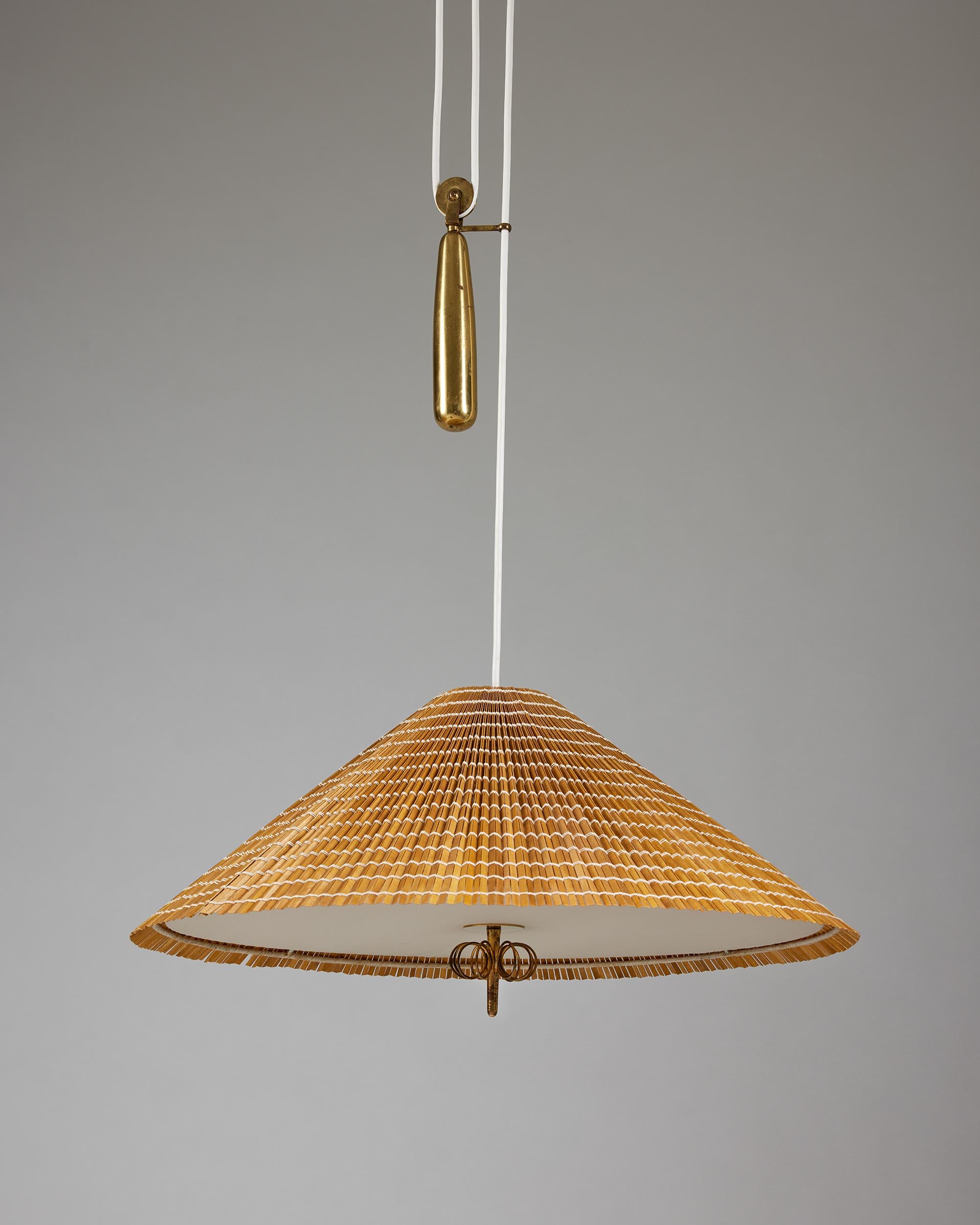 Mid-Century Modern Pair of Ceiling Lamps Model A1967 Designed by Paavo Tynell for Oy Taito, Finland