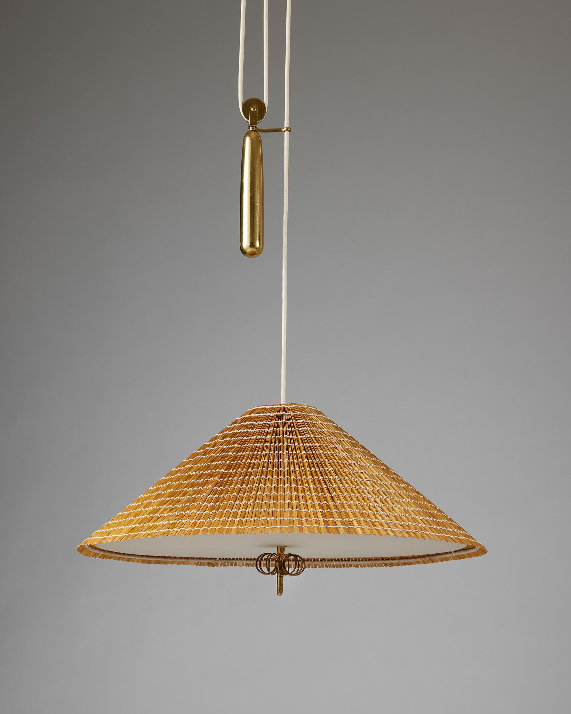 Finnish Pair of Ceiling Lamps Model A1967 Designed by Paavo Tynell for Oy Taito, Finland