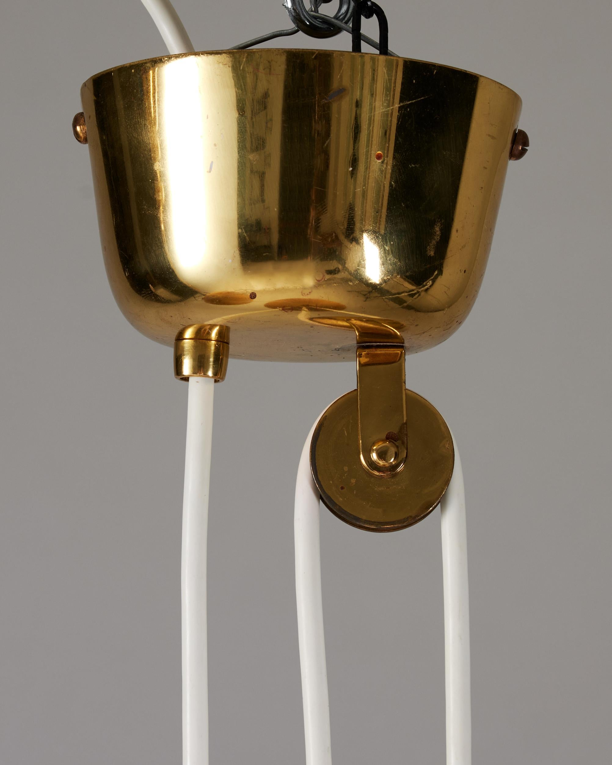 Pair of Ceiling Lamps Model A1967 Designed by Paavo Tynell for Oy Taito, Finland 1