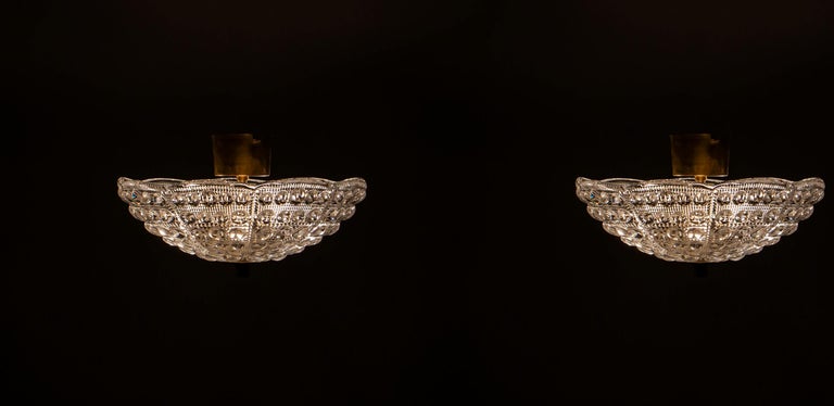 Pair of Ceiling Lights by Carl Fagerlund for Orrefors, 1970s For Sale 3