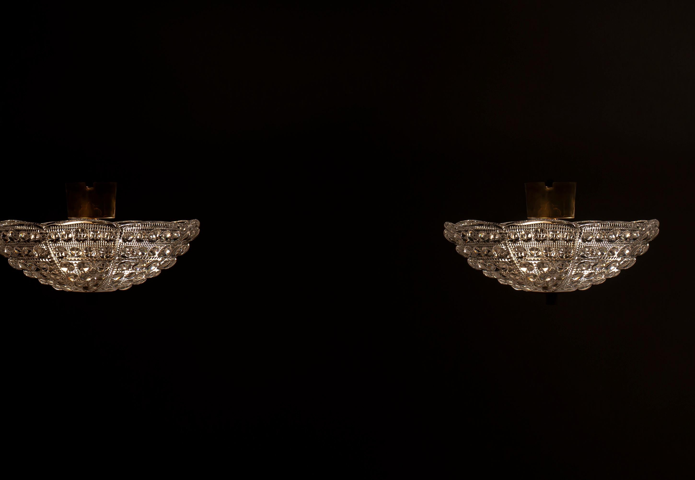Pair of Ceiling Lights by Carl Fagerlund for Orrefors, 1970s 6