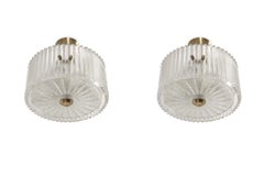 Pair of Ceiling Lights by Carl Fagerlund for Orrefors, 1970s