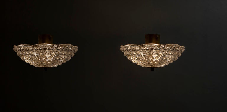 Pair of Ceiling Lights by Carl Fagerlund for Orrefors, 1970s For Sale 1