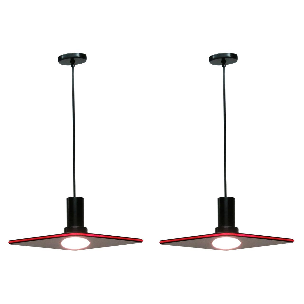 Pair of Ceiling Lights by Fredrick Ramond, USA, 1987 For Sale