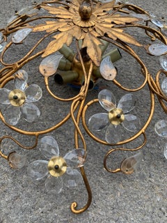 Pair of Ceiling Lights French Design Maison Baguès Mid-Century Modern Crystal