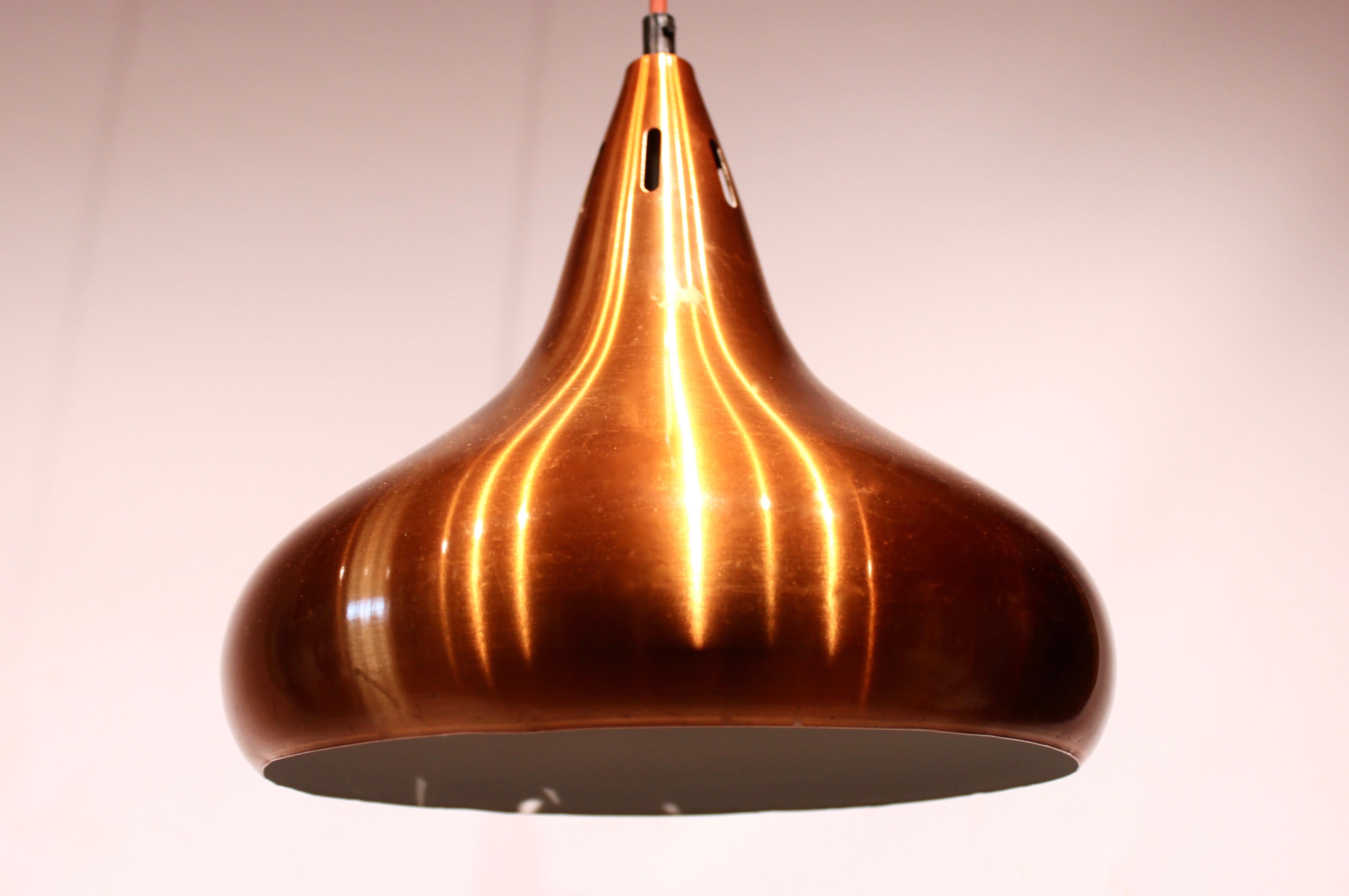 Pair of Ceiling Pendants in Copper of Danish Design from the 1960s In Good Condition In Lejre, DK