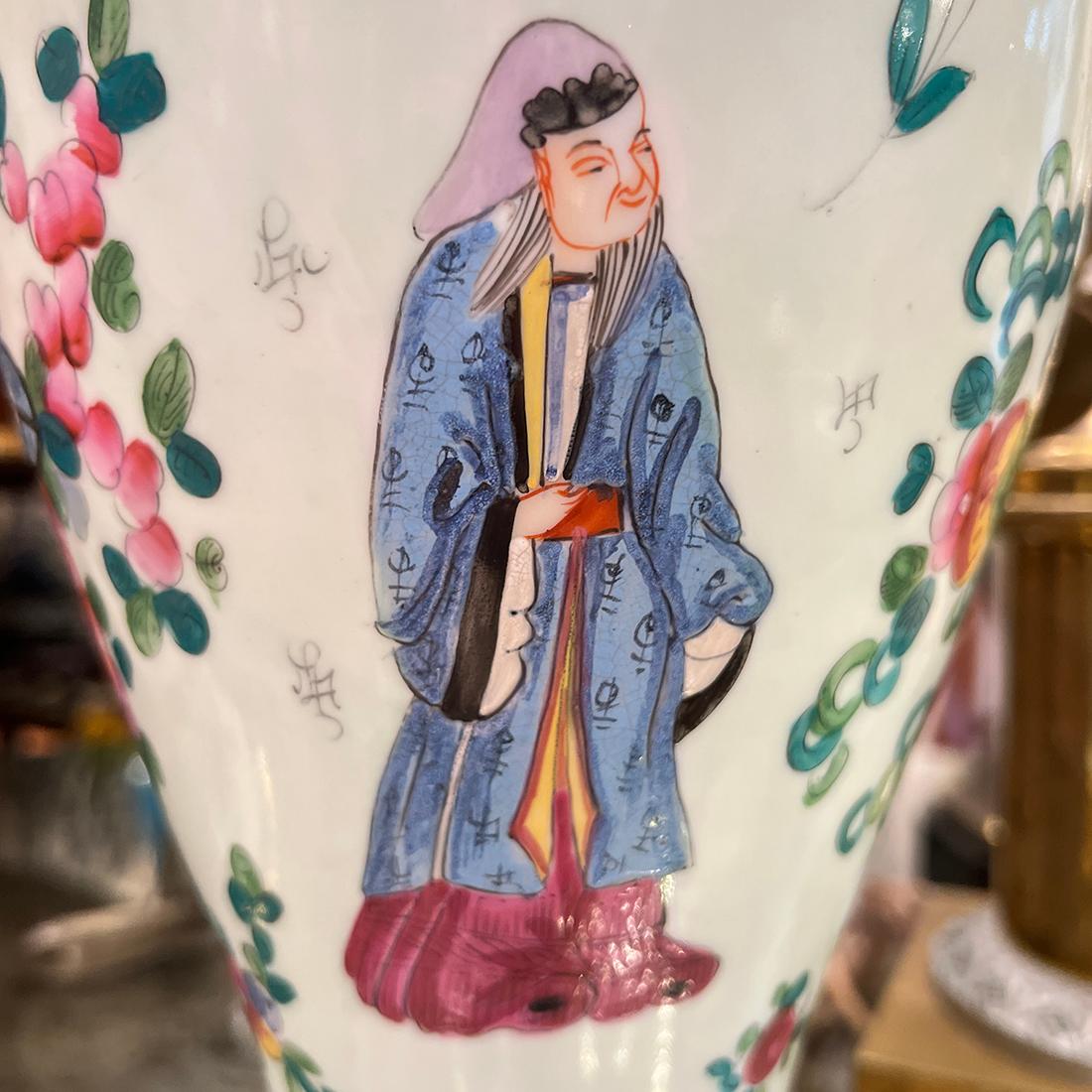 Pareja de lámparas chinas de celadón Porcelana en venta