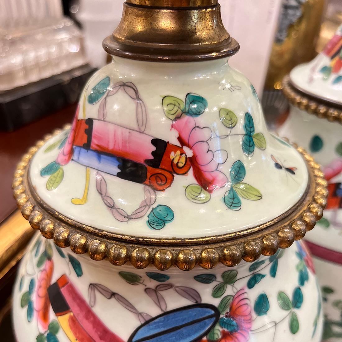 Pareja de lámparas chinas de celadón Chino en venta