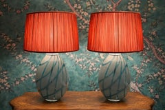 Paar Tischlampen aus Celadonglas von Bella Figura