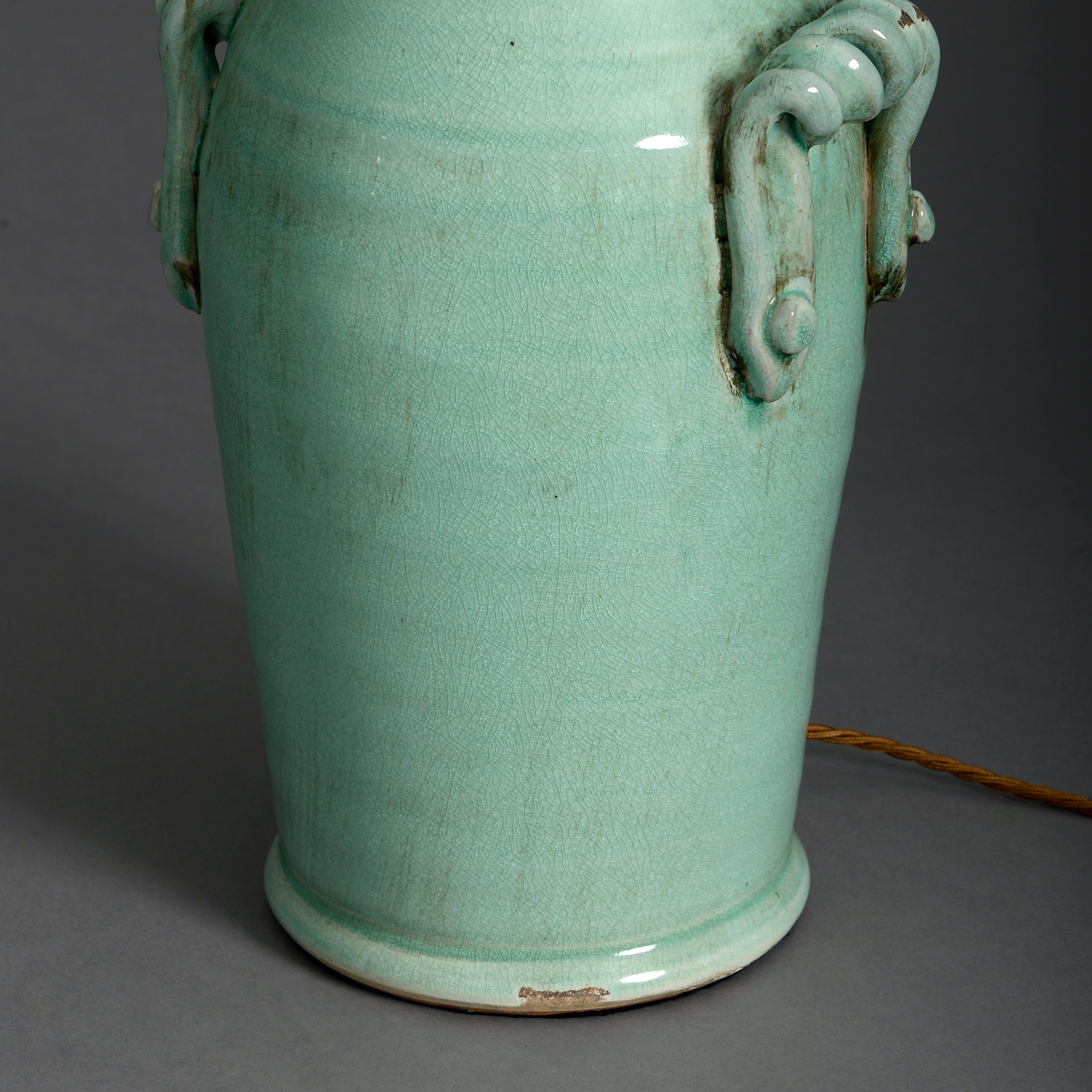 vintage celadon lamp