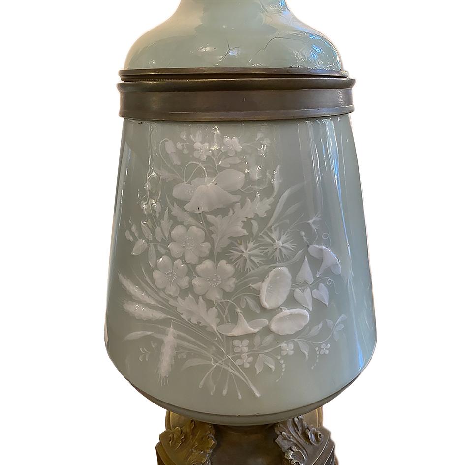 Francese Coppia di lampade Celadon in vendita