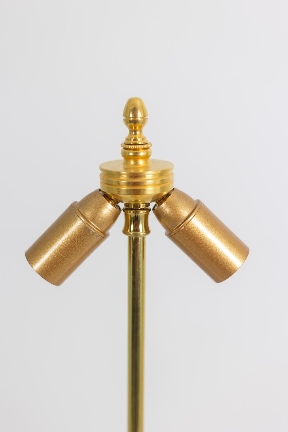 Français Paire de lampes céladon et bronze doré Circa 1880. en vente