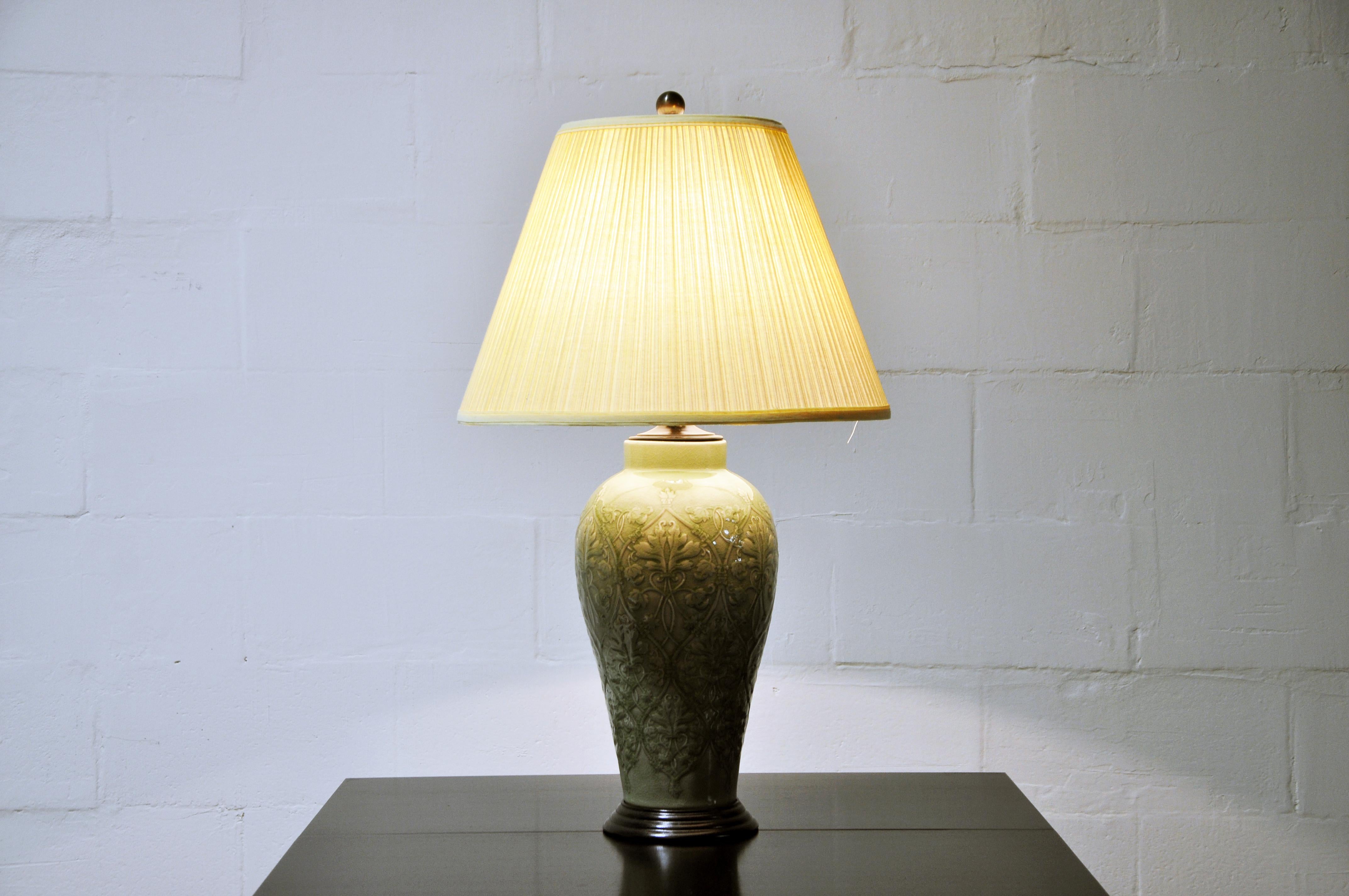 Pair of Celadon Table Lamps 9