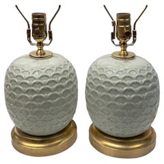 Pair of Celadon Table Lamps