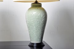 Pair of Celadon Table Lamps
