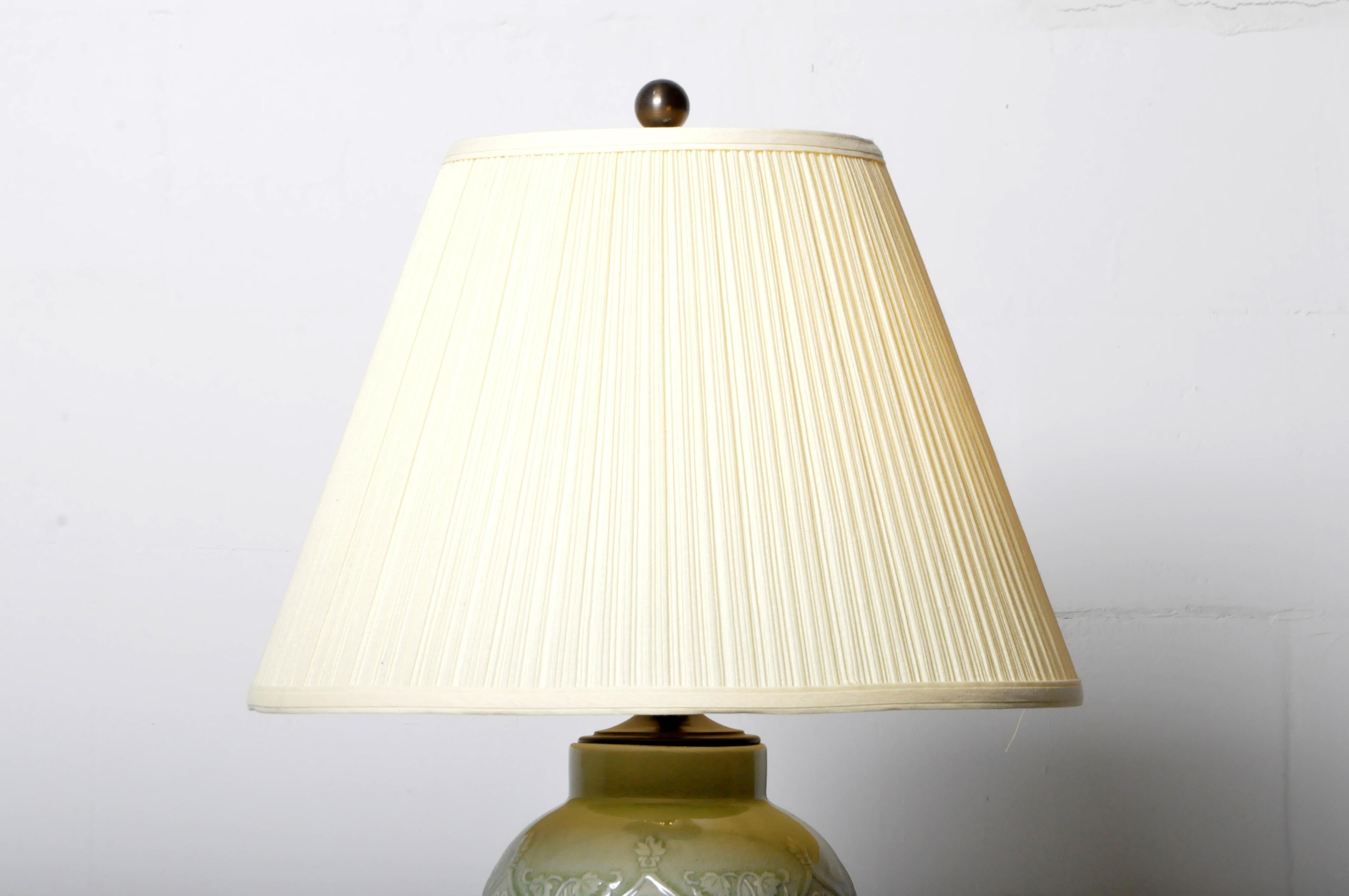 Pair of Celadon Table Lamps 2
