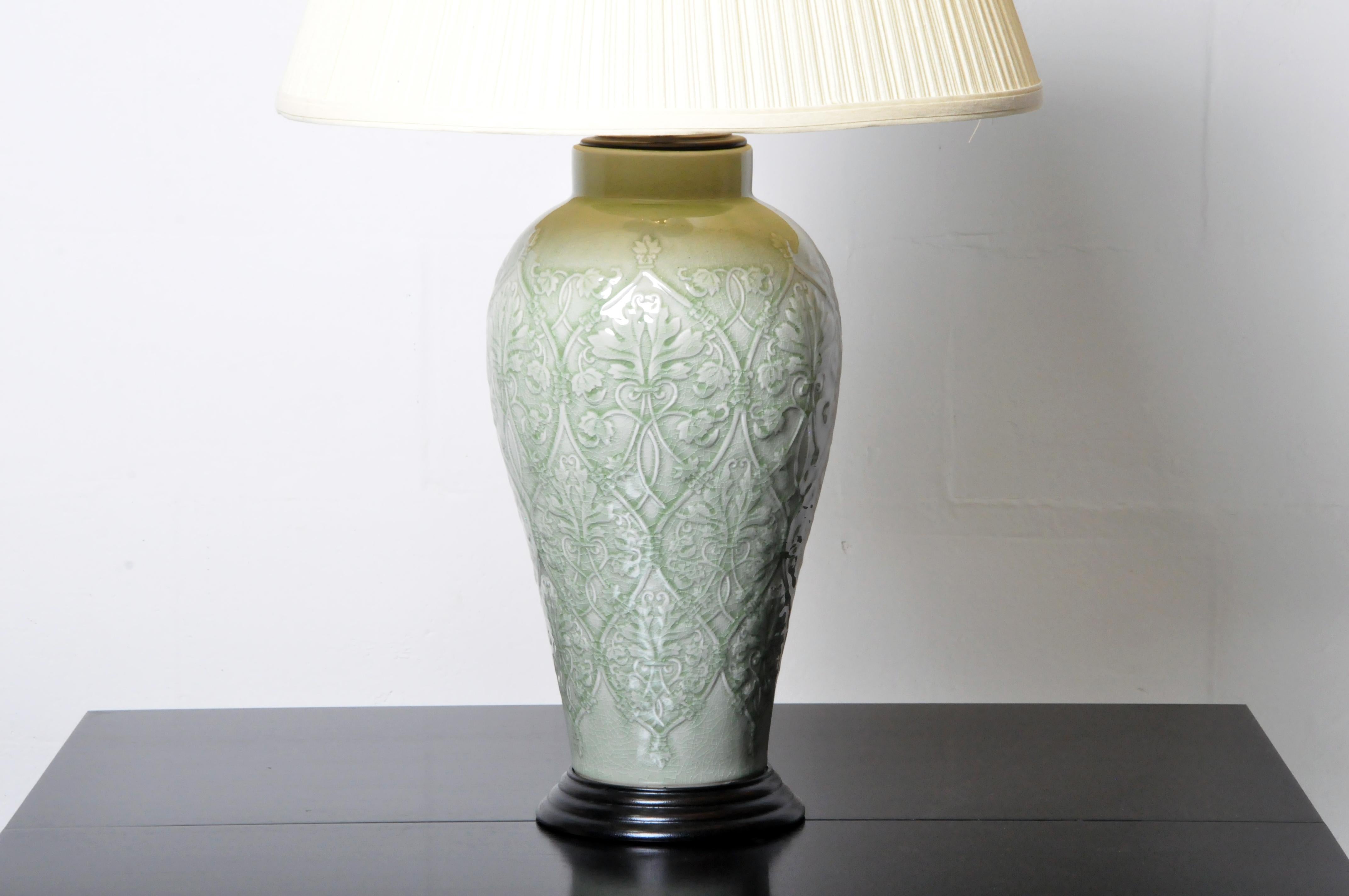 Pair of Celadon Table Lamps 3