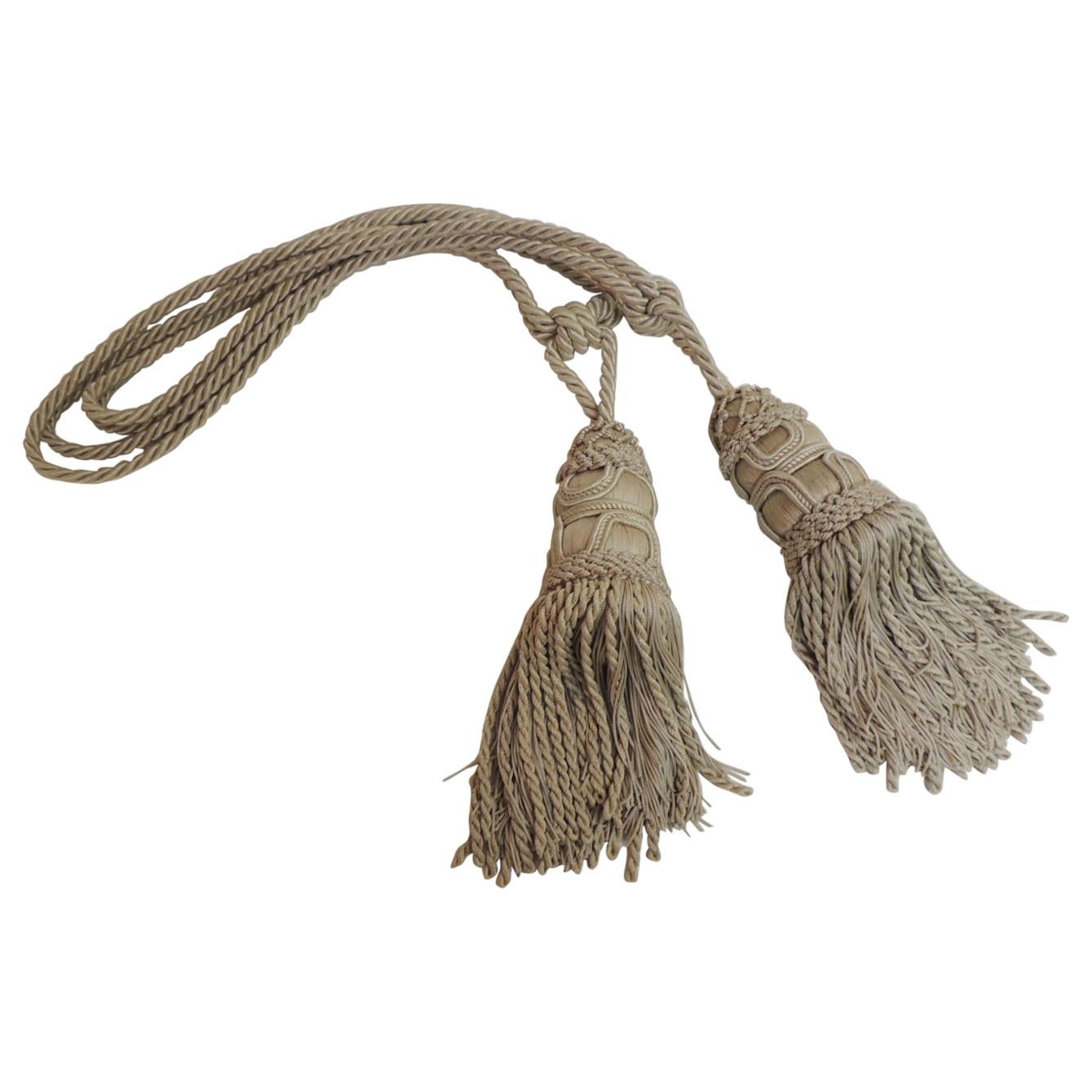 Pair of Celedon Green Silk Tassels