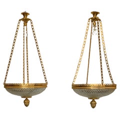 Pair of chandelier louis XVI style