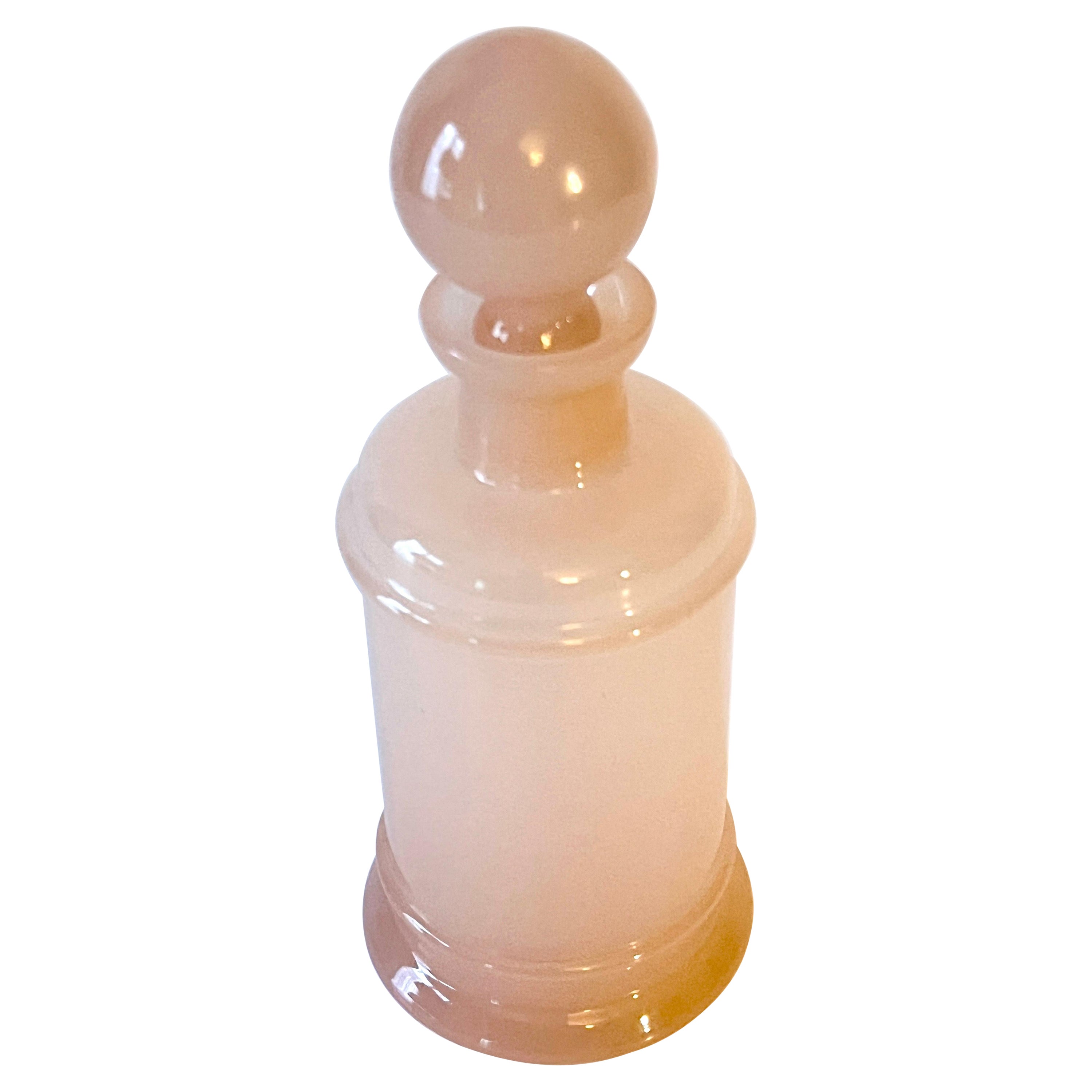 Pair of Cenedese Lidded Italian Pink Apothecary Glass for Vanity
