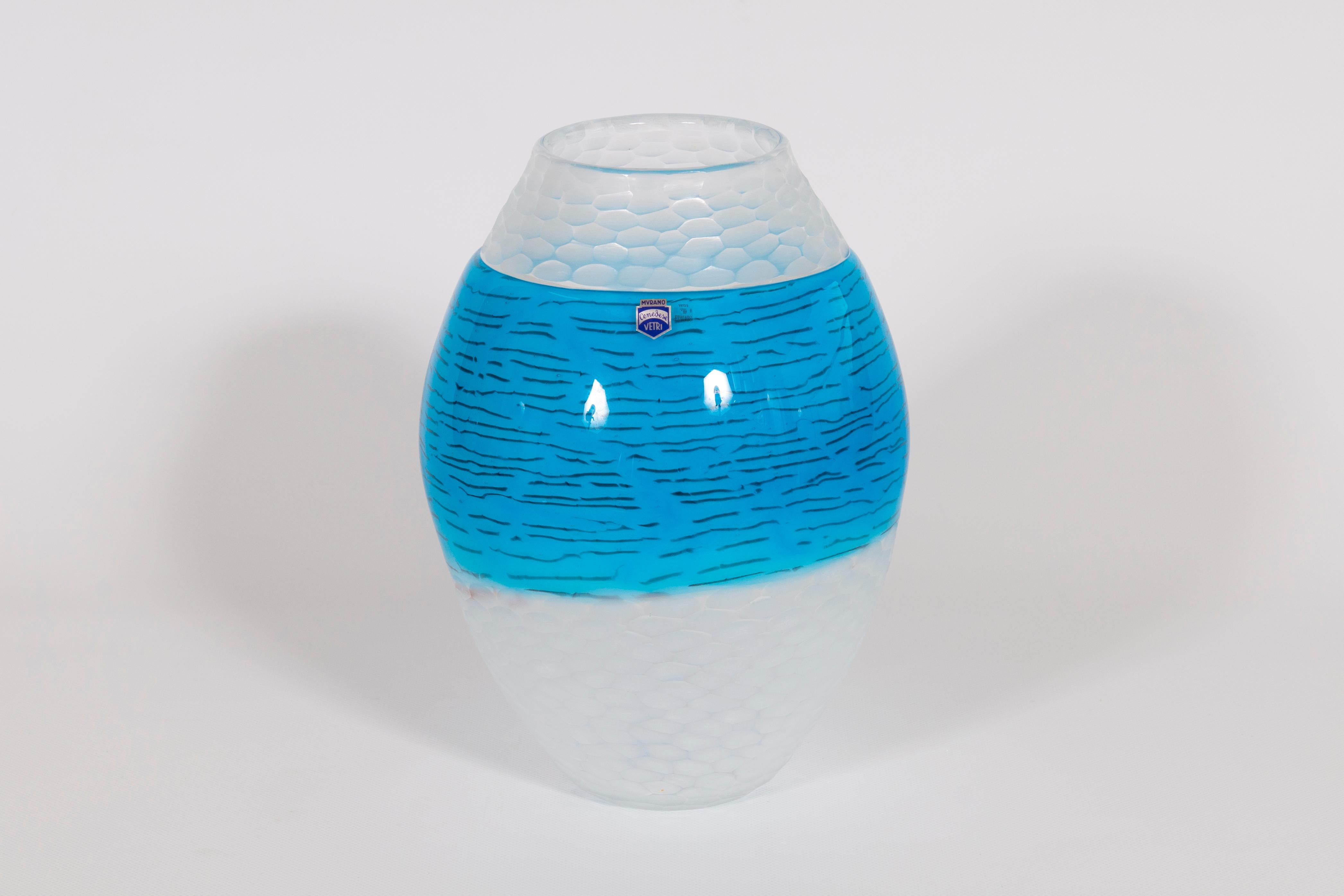 Coppia di vasi in vetro di Murano Cenedese, anni '80 In condizioni ottime in vendita a Villaverla, IT