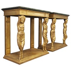 Pair of Centaur Design Console Tables