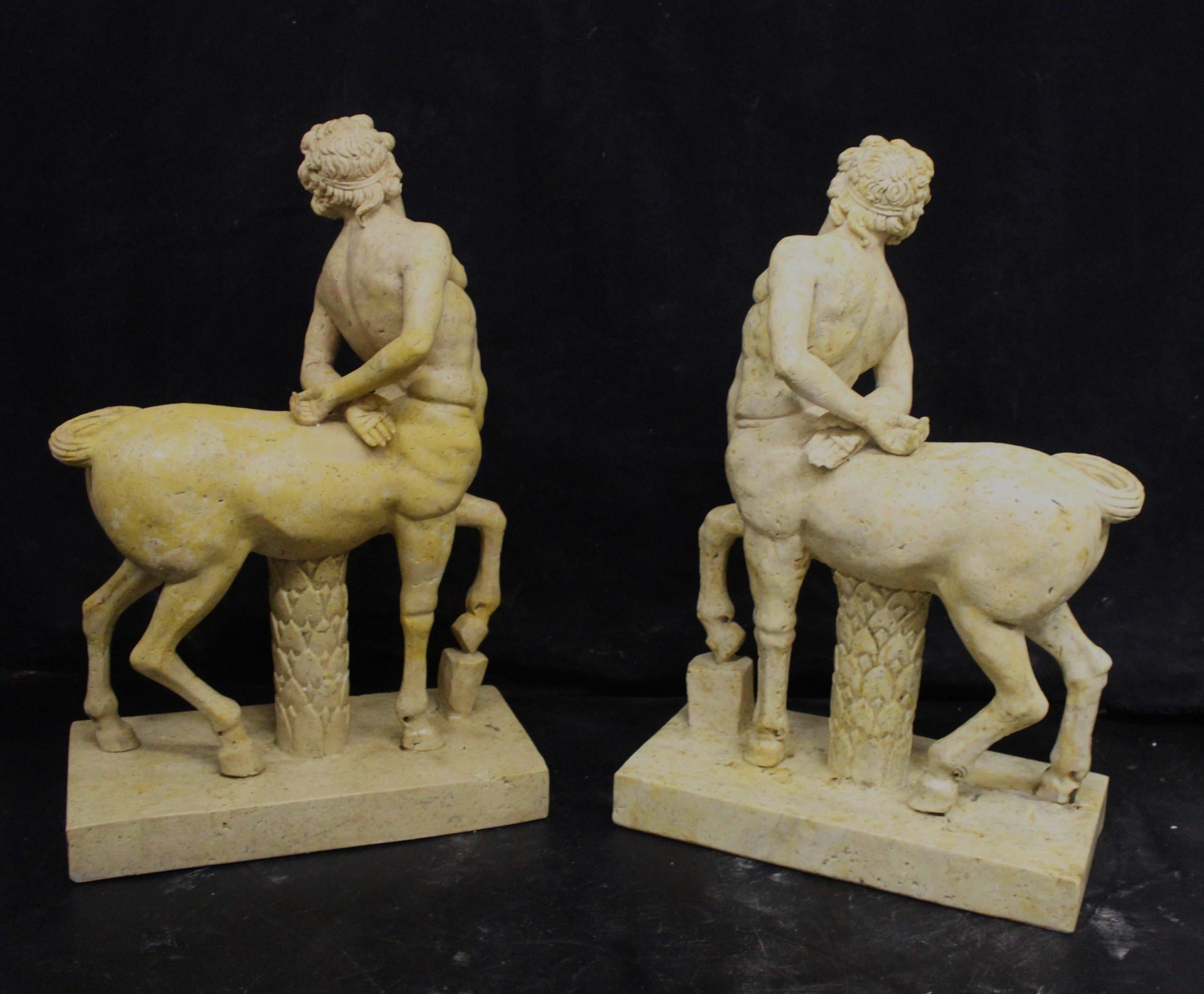 Pair of Centaurs in giallo antico marble In Good Condition For Sale In Rome, IT