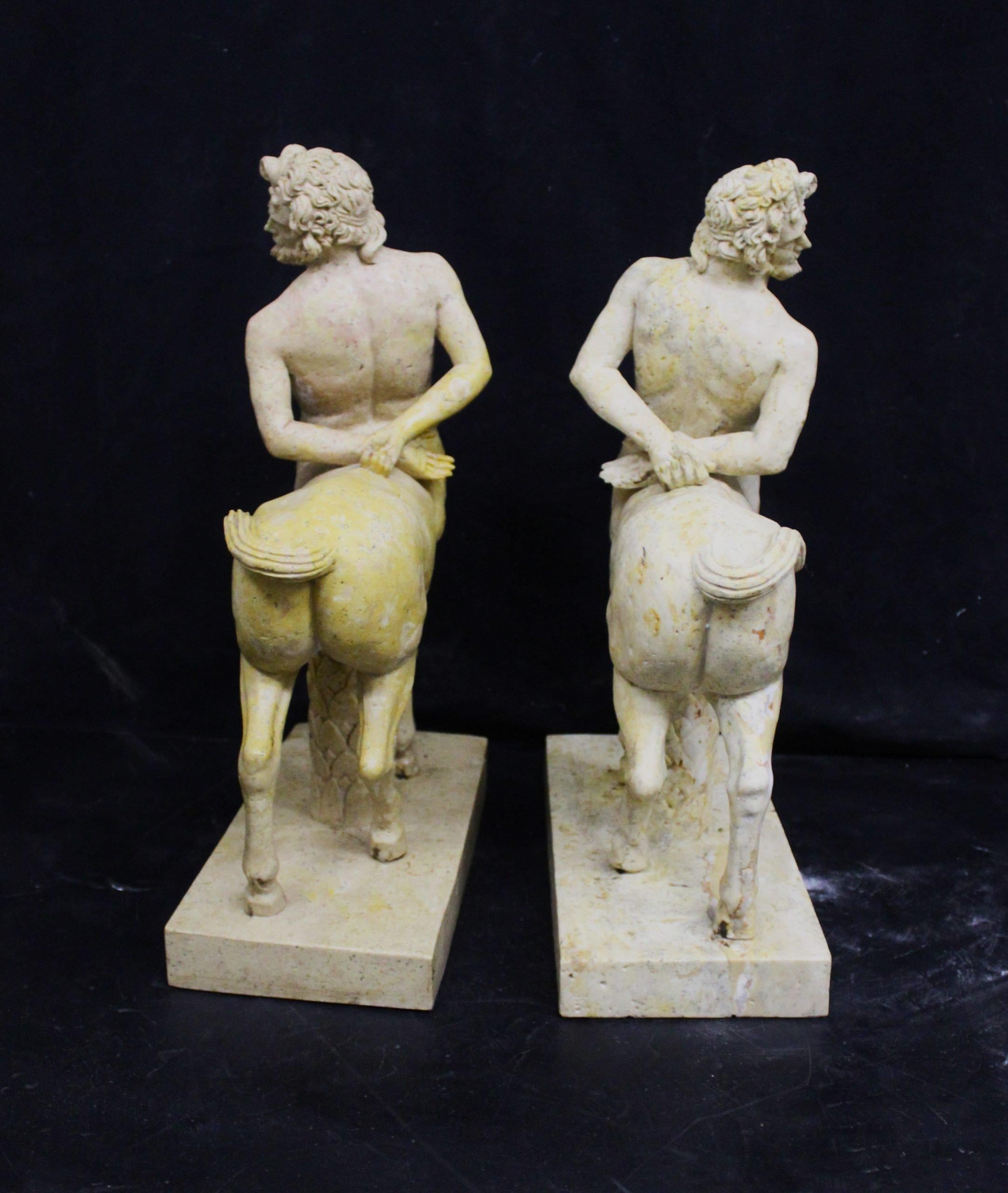 20th Century Pair of Centaurs in giallo antico marble For Sale