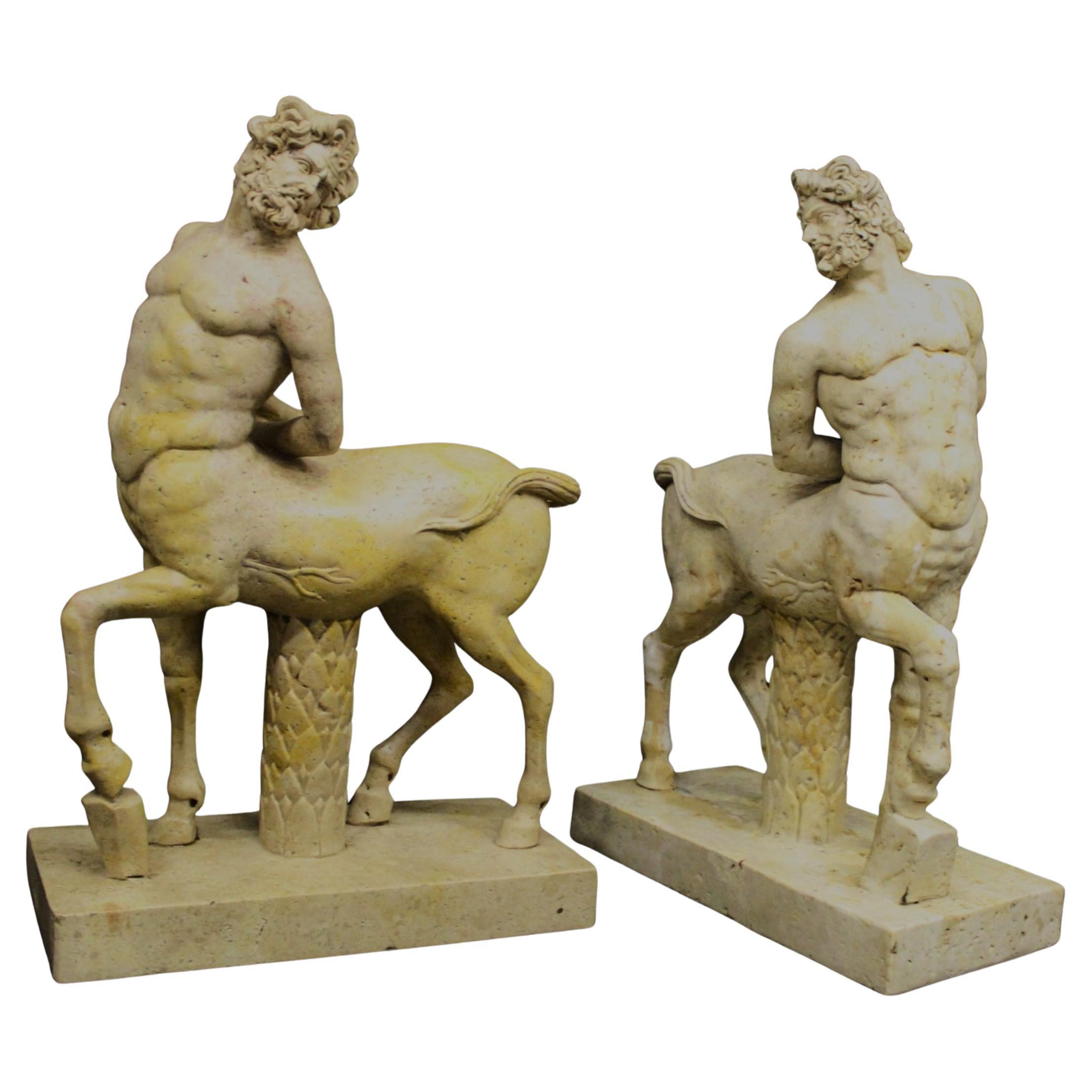 Pair of Centaurs in giallo antico marble