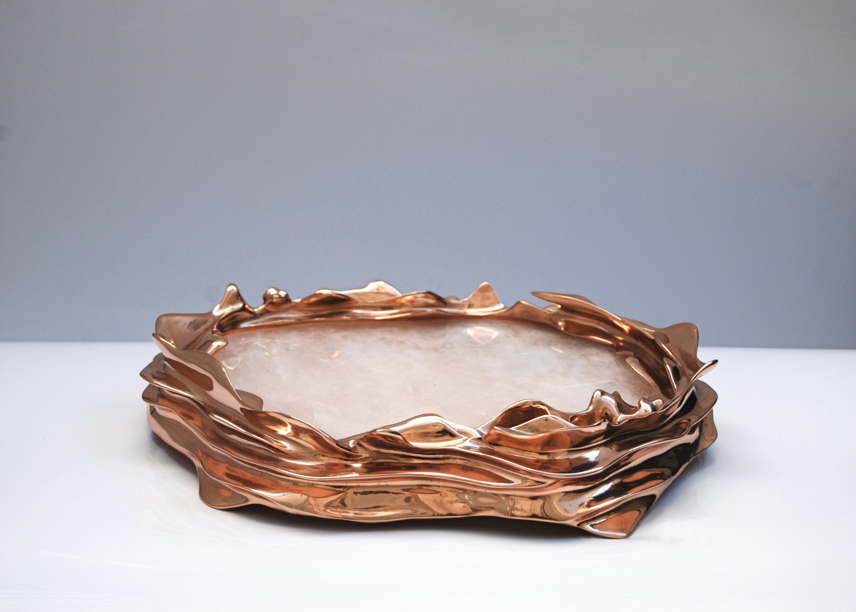 Bronzo Coppia di ciotole centrotavola in bronzo lucido di Fakasaka Design in vendita