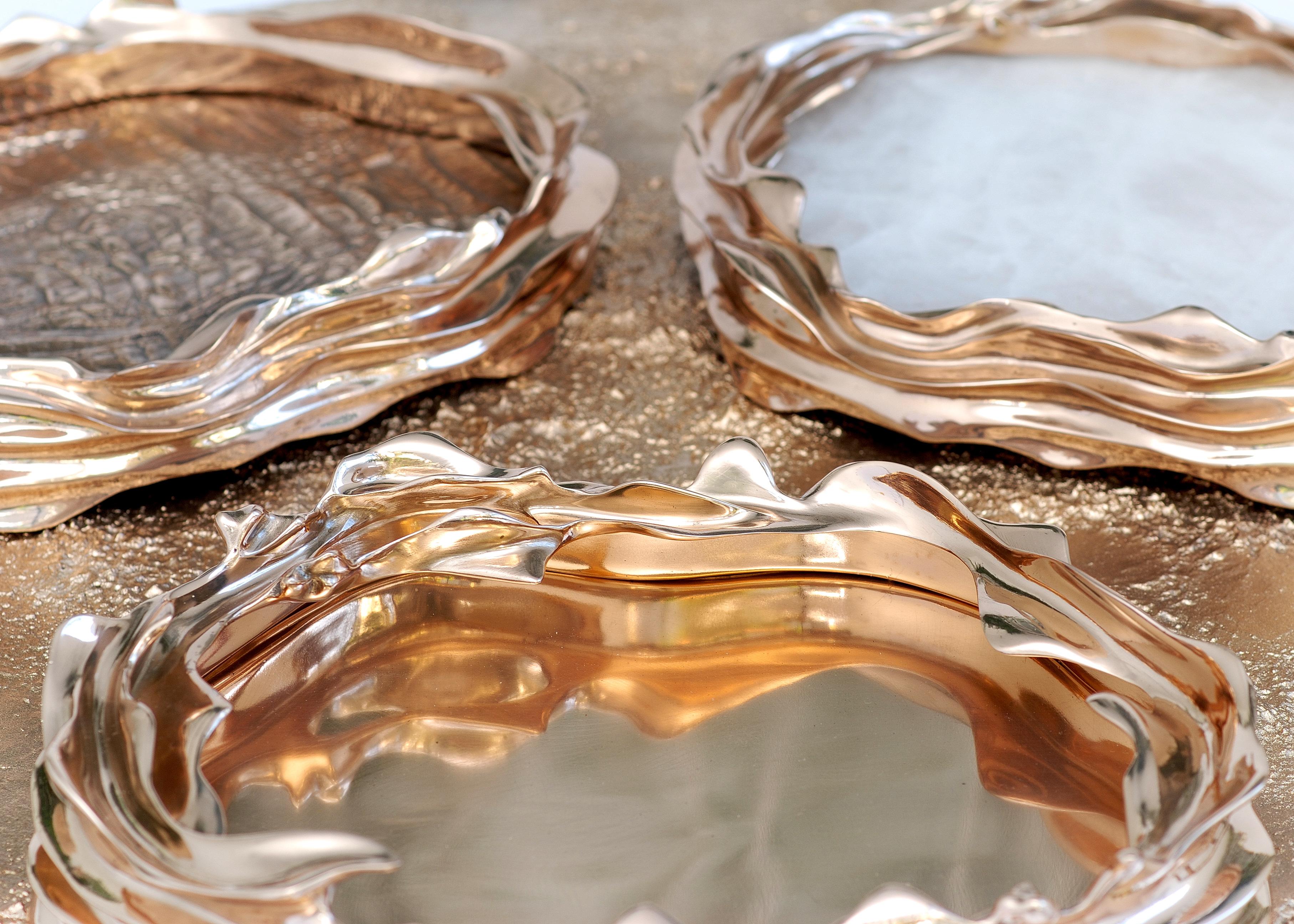Coppia di ciotole centrotavola in bronzo lucido di Fakasaka Design in vendita 1