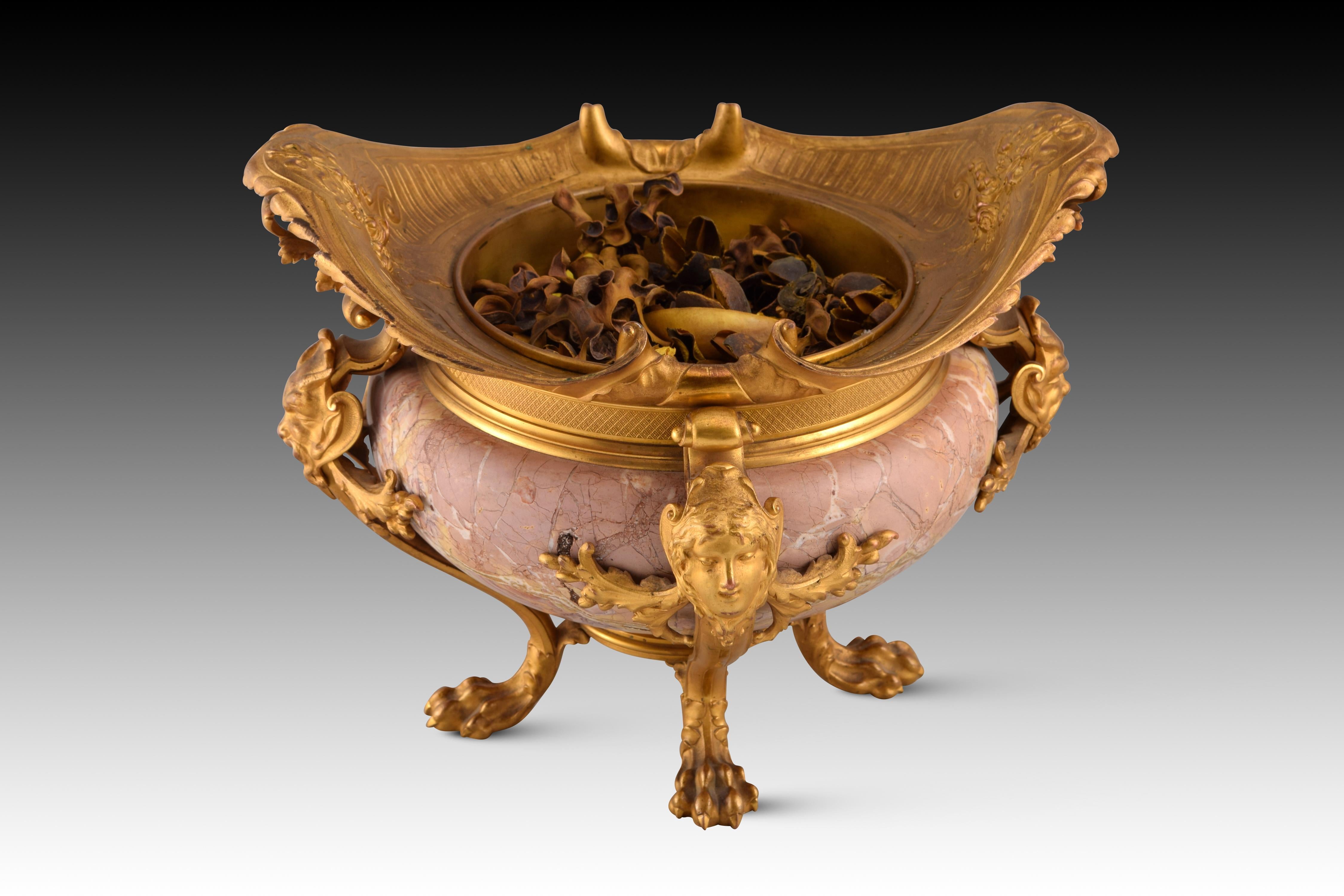 Pair of Centerpieces. Ormolu, Marble. France, Late 19th Century 6