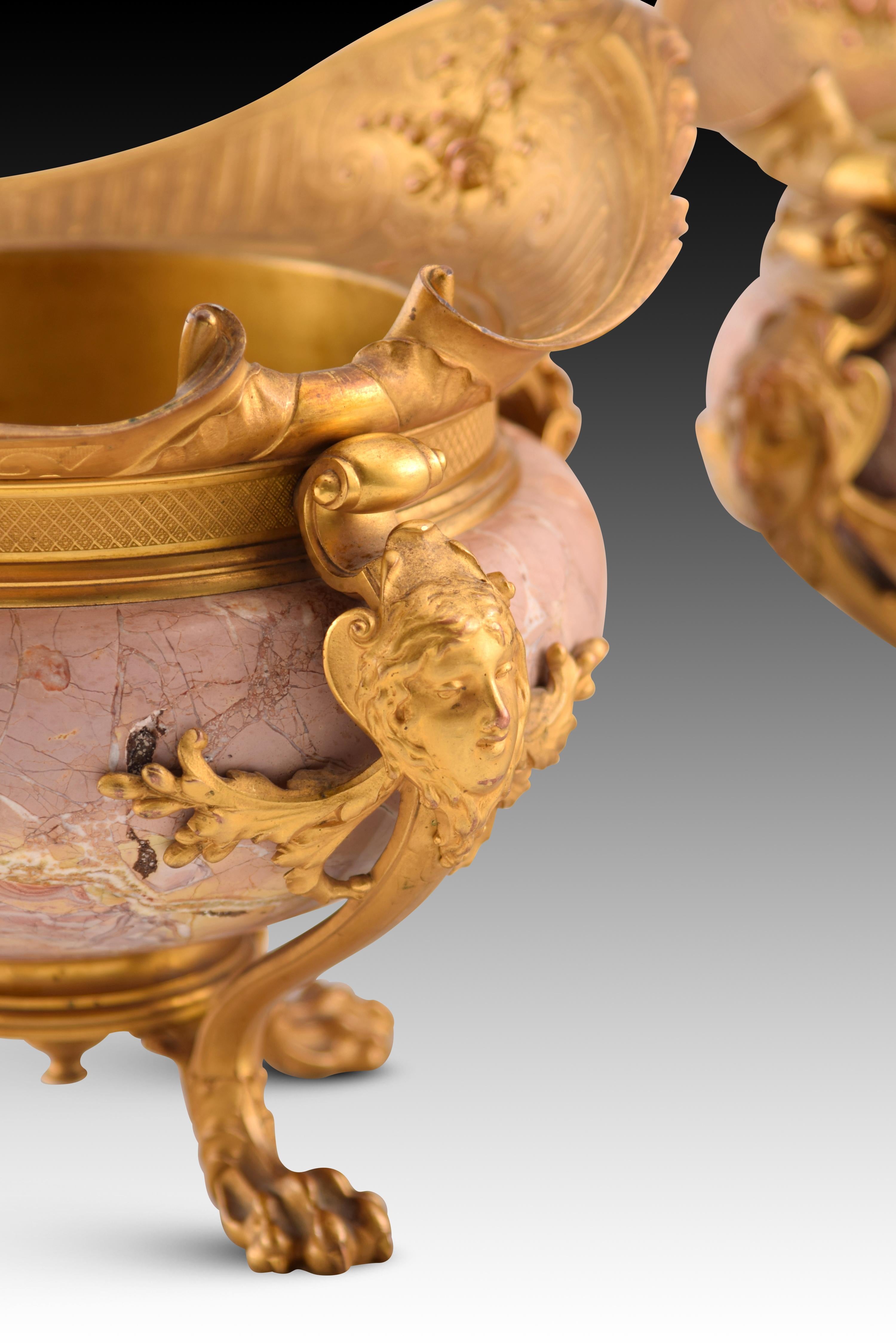 Pair of Centerpieces. Ormolu, Marble. France, Late 19th Century 7