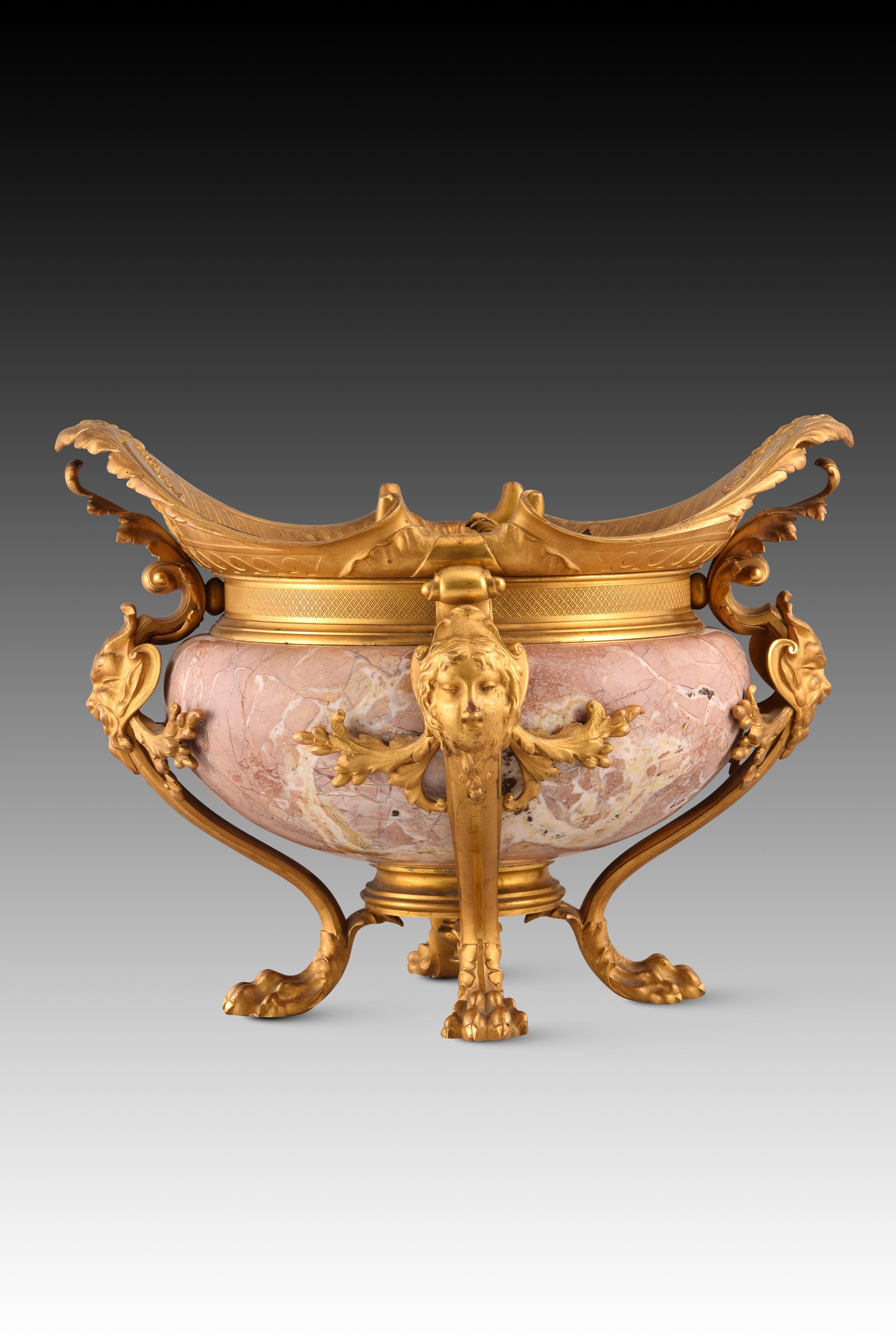 Pair of Centerpieces. Ormolu, Marble. France, Late 19th Century 2
