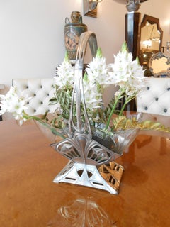 Coppia di centrotavola  WMF, tedesco, Jugendstil, Art Nouveau, Liberty, 1905