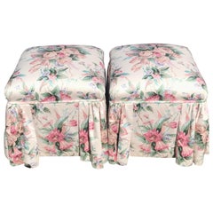 Vintage Pair of Century Floral Footstools