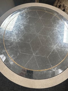 Pair of Century Furniture Monarch Faux Shagreen Taylor Drum Tables