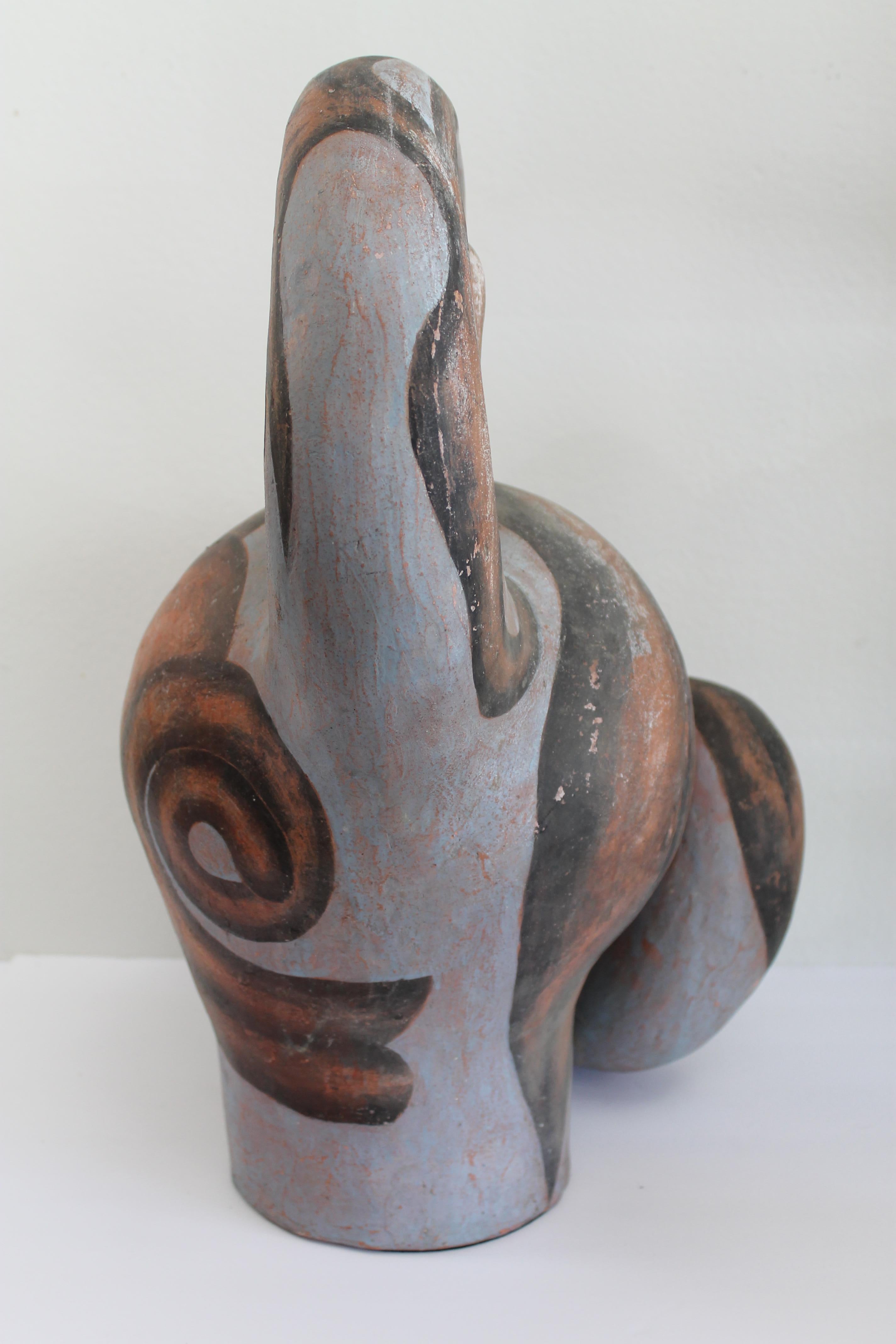 Mid-Century Modern Pair of Ceramic Abstract Sculptures by James Kouretas For Sale