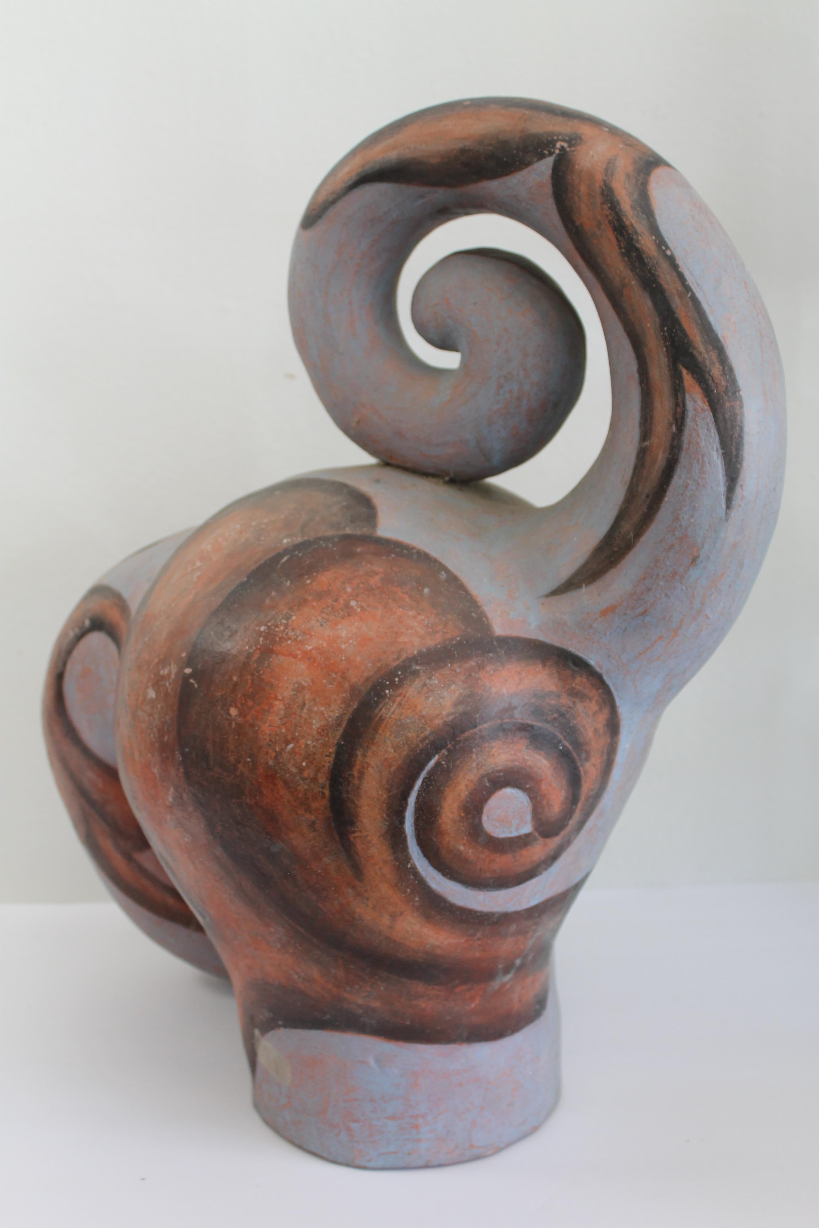 American Pair of Ceramic Abstract Sculptures by James Kouretas For Sale