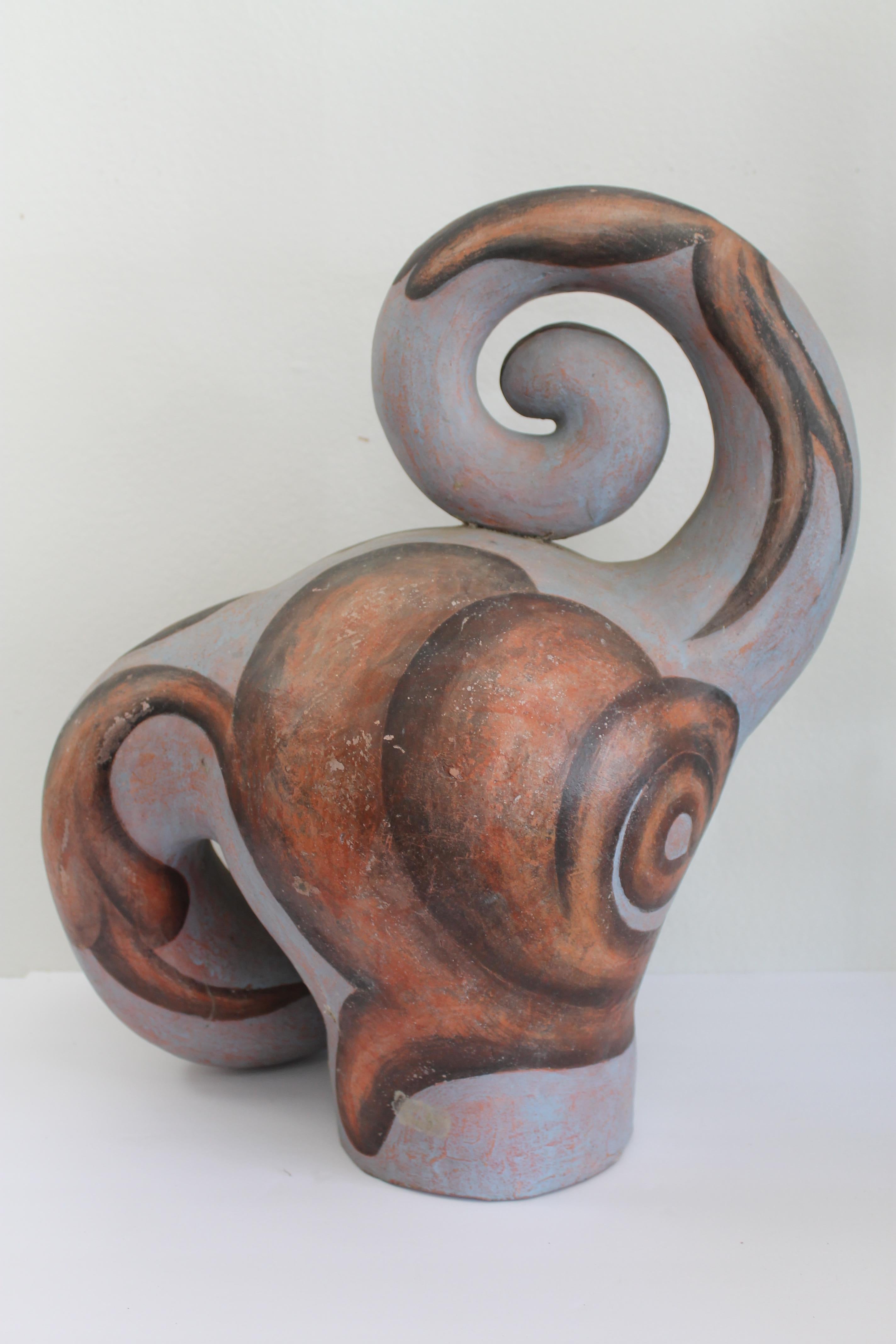 Fine XX secolo Coppia di sculture astratte in ceramica di James Kouretas in vendita