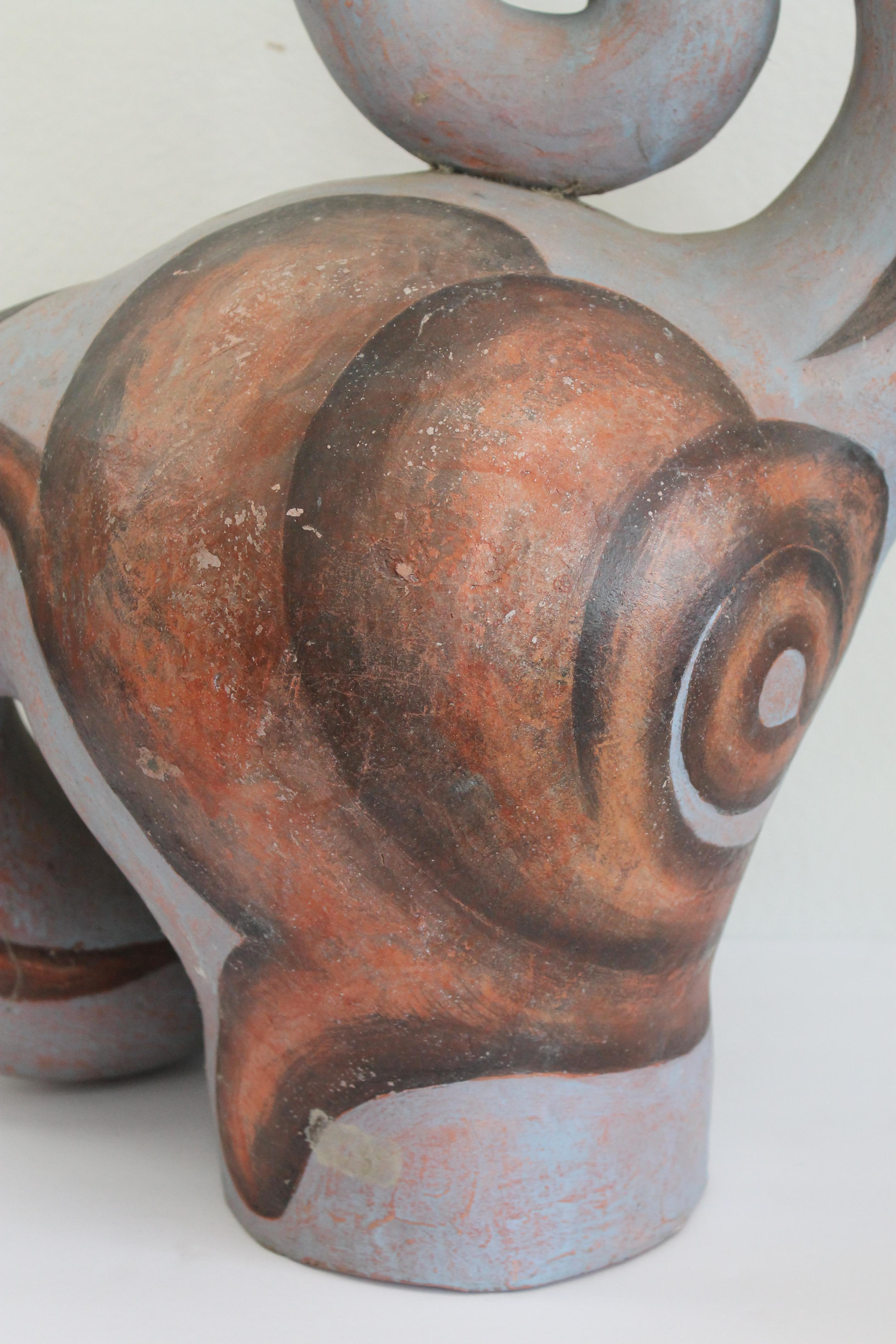 Late 20th Century Pair of Ceramic Abstract Sculptures by James Kouretas For Sale