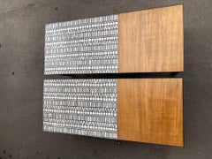 Paire de tables basses en céramique et bois par Roger Capron:: Vallauris:: France
